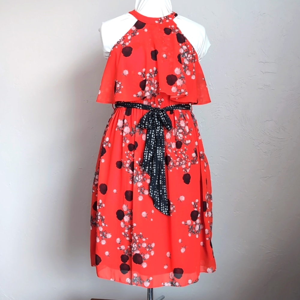 Verb Pallavi Singhee Red and Black Midi Dress Size XSP
